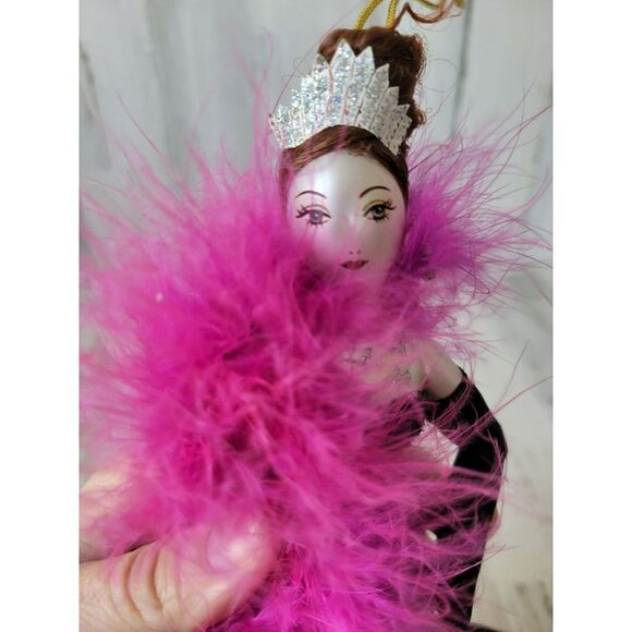 Vintage de carlini Italian lady glass evening dress feather Bloomingdale's Marsh - Picture 8 of 8